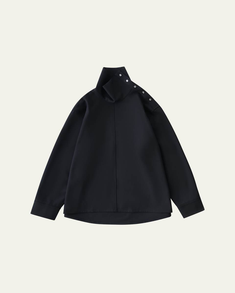 Wist Draped High-Neck Top